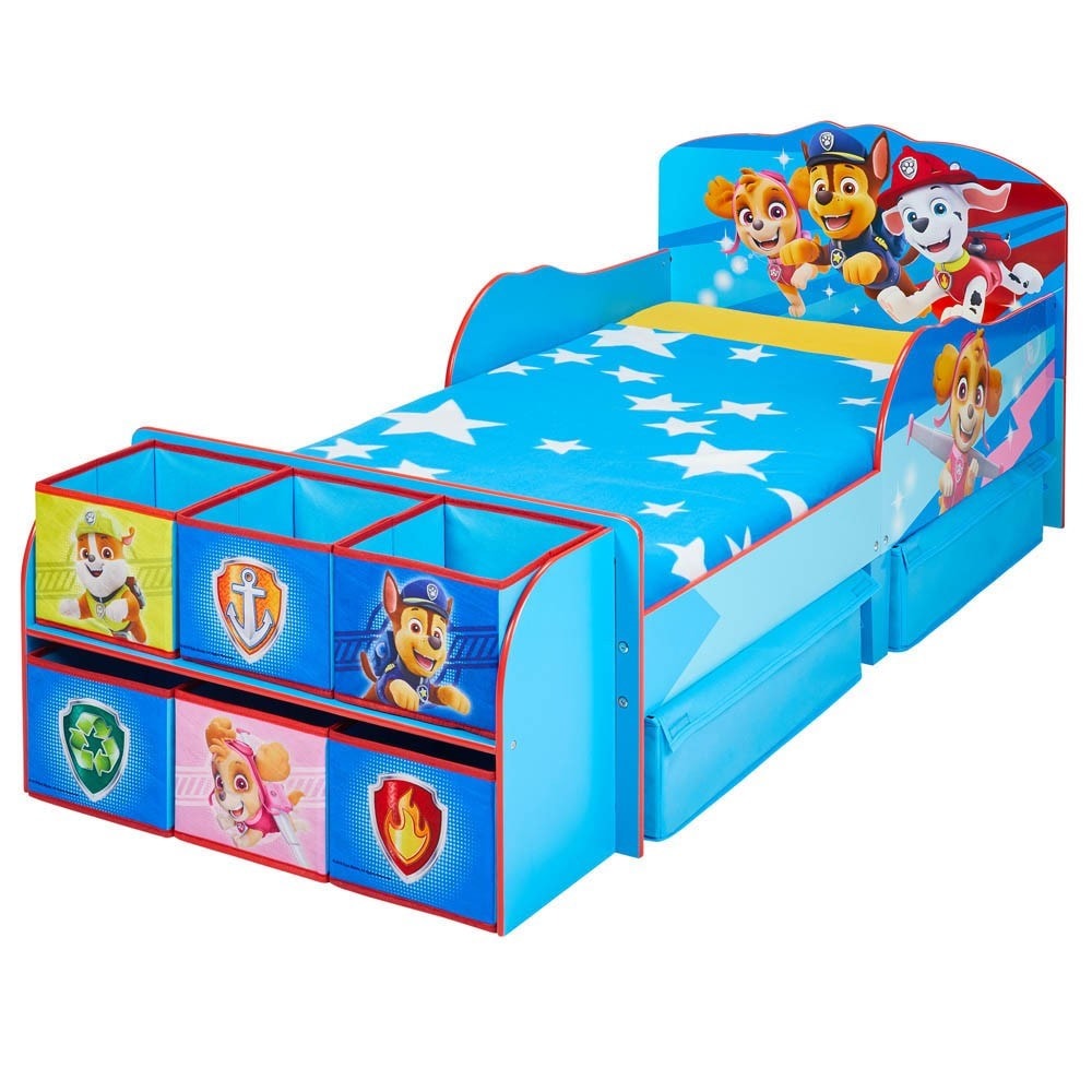 Lit enfant avec tiroirs et 6 cubes de rangement pat patrouille ...