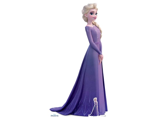 Figurine en carton elsa la reine des neiges 2 en robe violette disney h