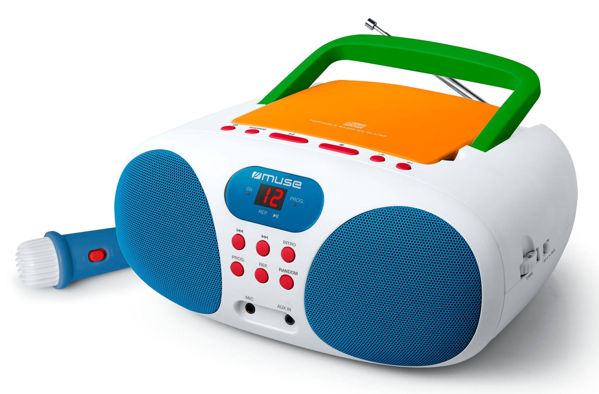 radio portable AUX , CD , FM , USB avec lecteur CD pour enfants bleu blanc