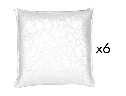 Lot de 6 oreillers + protège oreiller christian lacroix 100% coton etienne - 65 x 65 cm - blanc ...