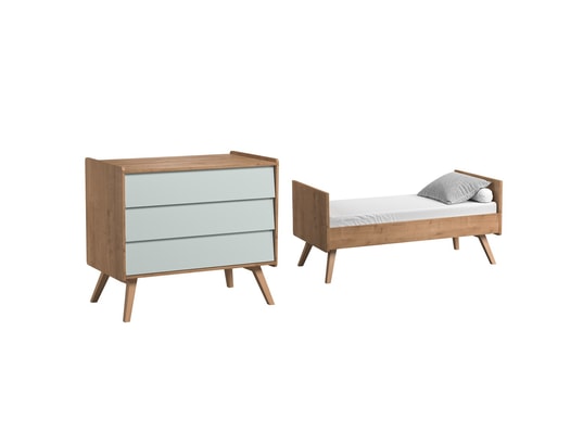 Lit Evolutif 70x140 Et Commode A Langer Vintage Bois Vert Meubles Vox 21 Pas Cher Ubaldi Com