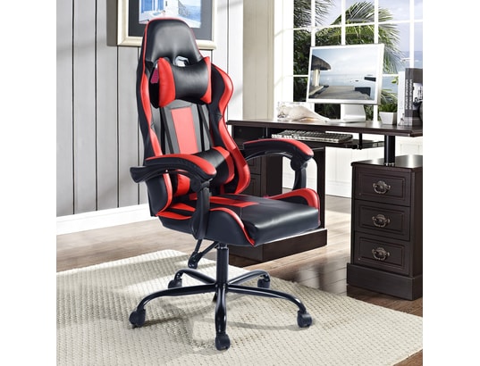 Chaise Fauteuil De Bureau Rouge Orange Gaming Gamer Pivotant Racing Inclinable 150 Meuble Express Ma 11ca549chai Lp1hm Pas Cher Ubaldi Com