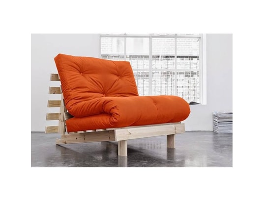 Tragbare Futon Matte – 200x80x4 Cm, Orange, 100% Baumwolle | Für Yoga, Massage, Meditation