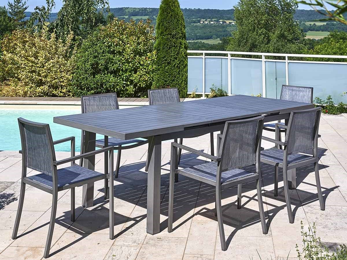 Table de jardin santorin extensible en aluminium pour 6/8 personnes