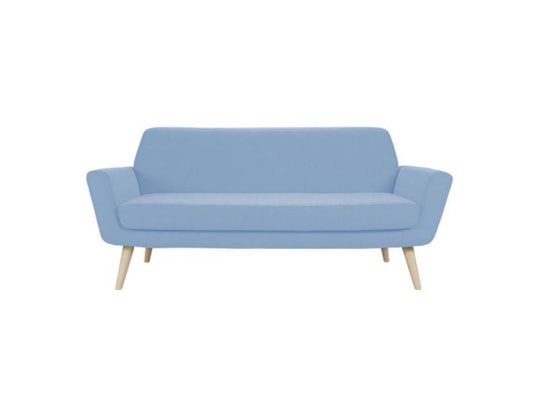 Canape Scope 2 Places Style Scandinave En Tissu Laine Bleu Soft