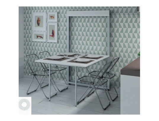 en.casa] Table murale table rabattable table pliable Effet hêtre