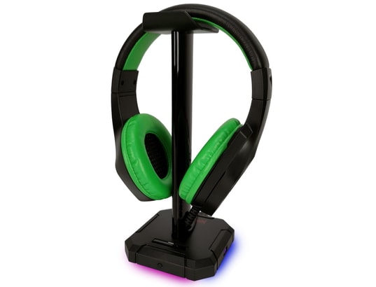 Pack gamer: casque amstrad ams h888 green 40mm power bass micro