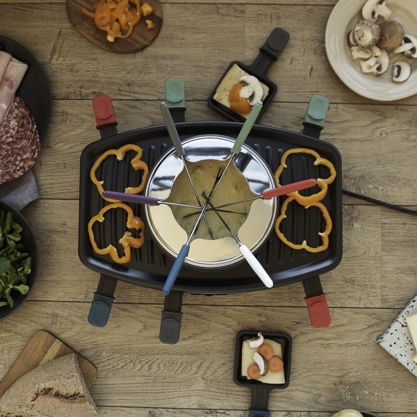 Livoo - Appareil à raclette 12 personnes – Plateau grill amovible,  revêtement antiadhésif, 2 plaques, thermostat ajustable : :  Cuisine et Maison