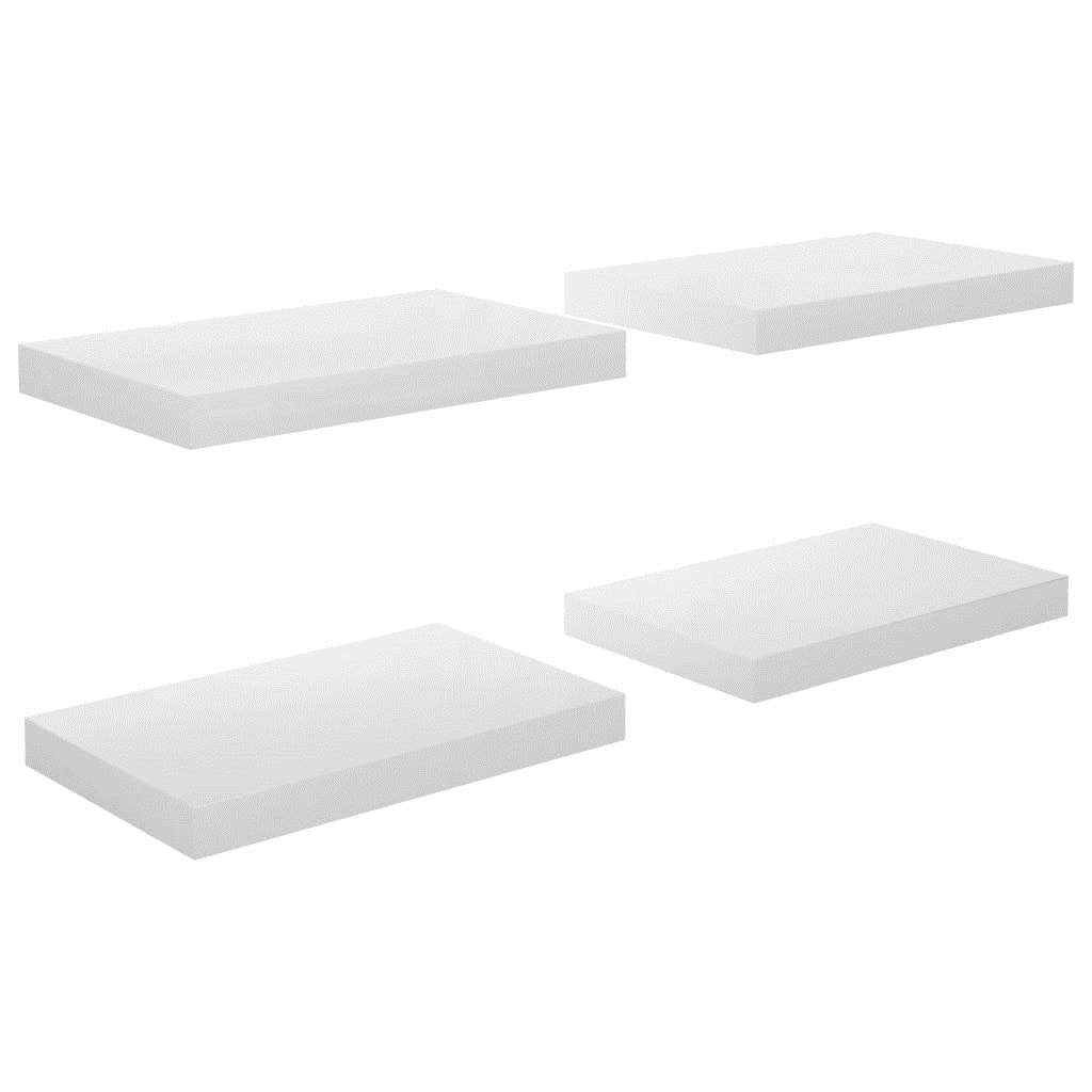 Étagère murale flottante 2pcs Blanc brillant 120x23,5x3,8cm MDF vidaXL