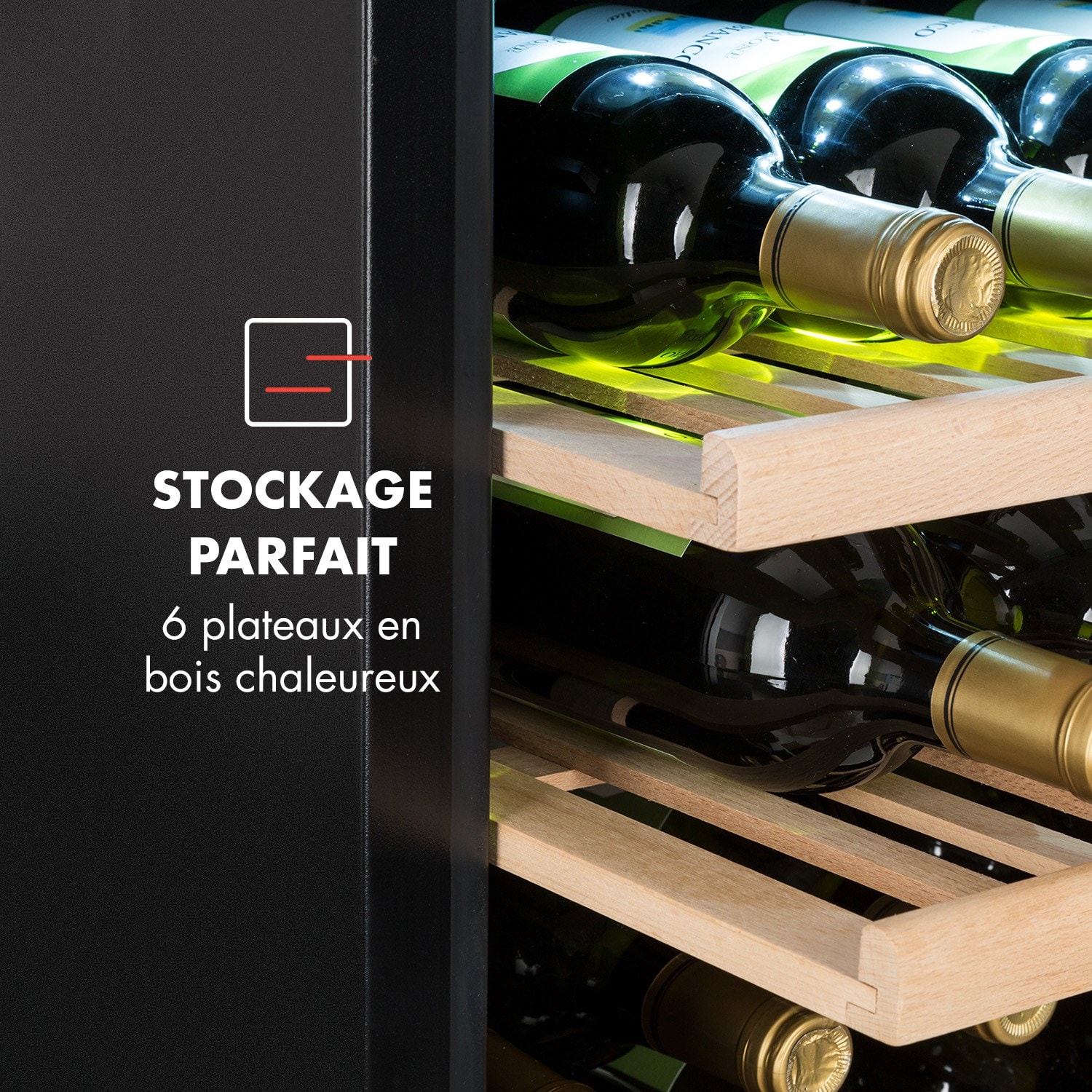 Klarstein vinsider 35d onyx edition cave à vin compacte encastrable pour 41 bouteilles design