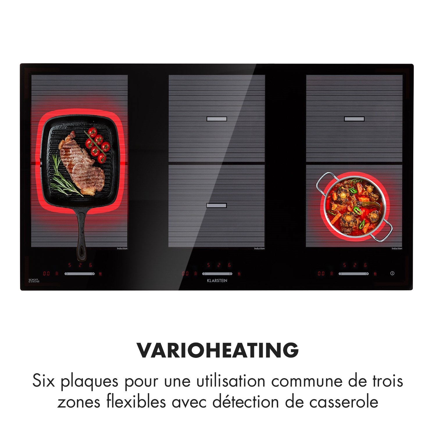 Klarstein Virtuosa Flex Table De Cuisson Induction Zones