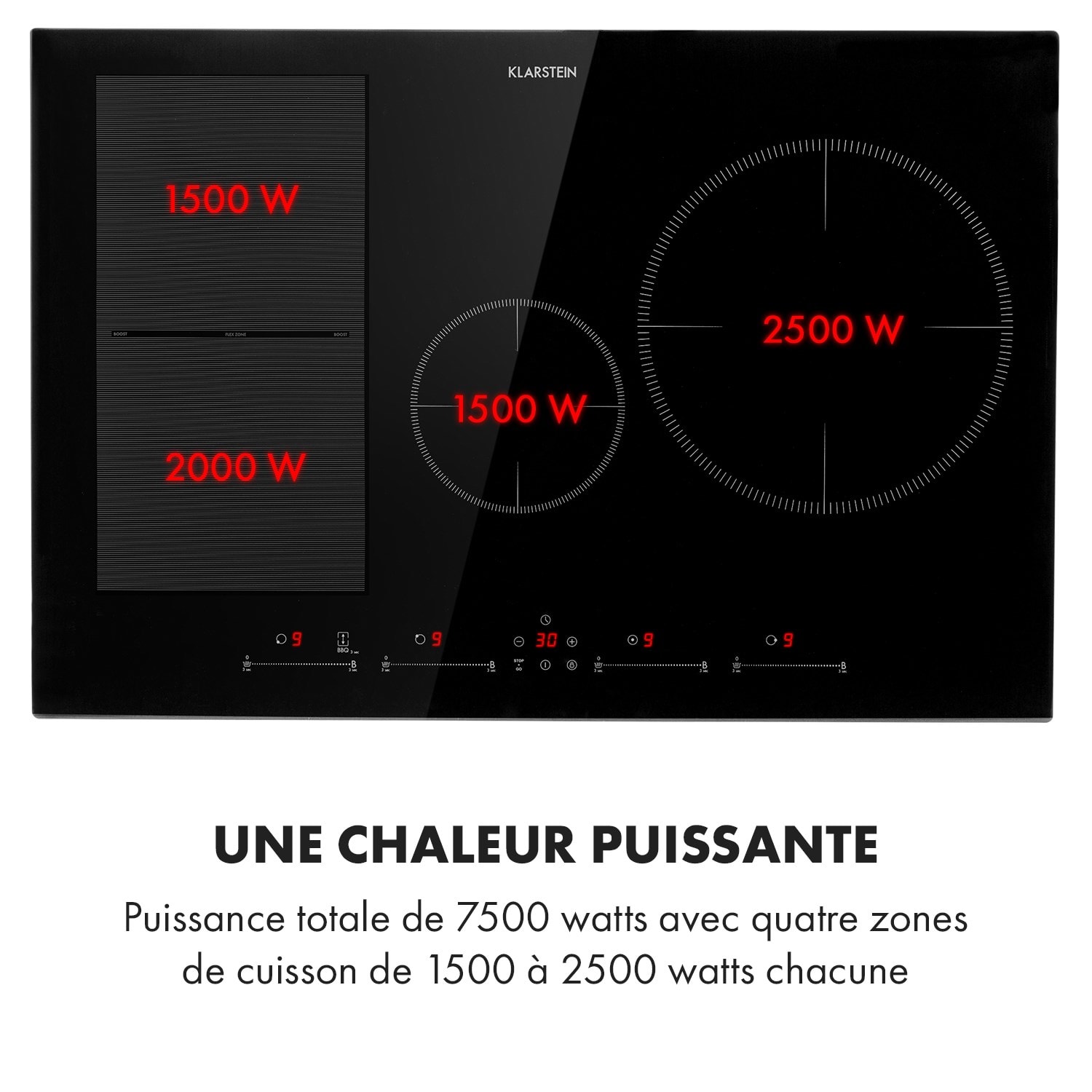 Klarstein delicatessa 77 hybrid table de cuisson à induction avec 4
