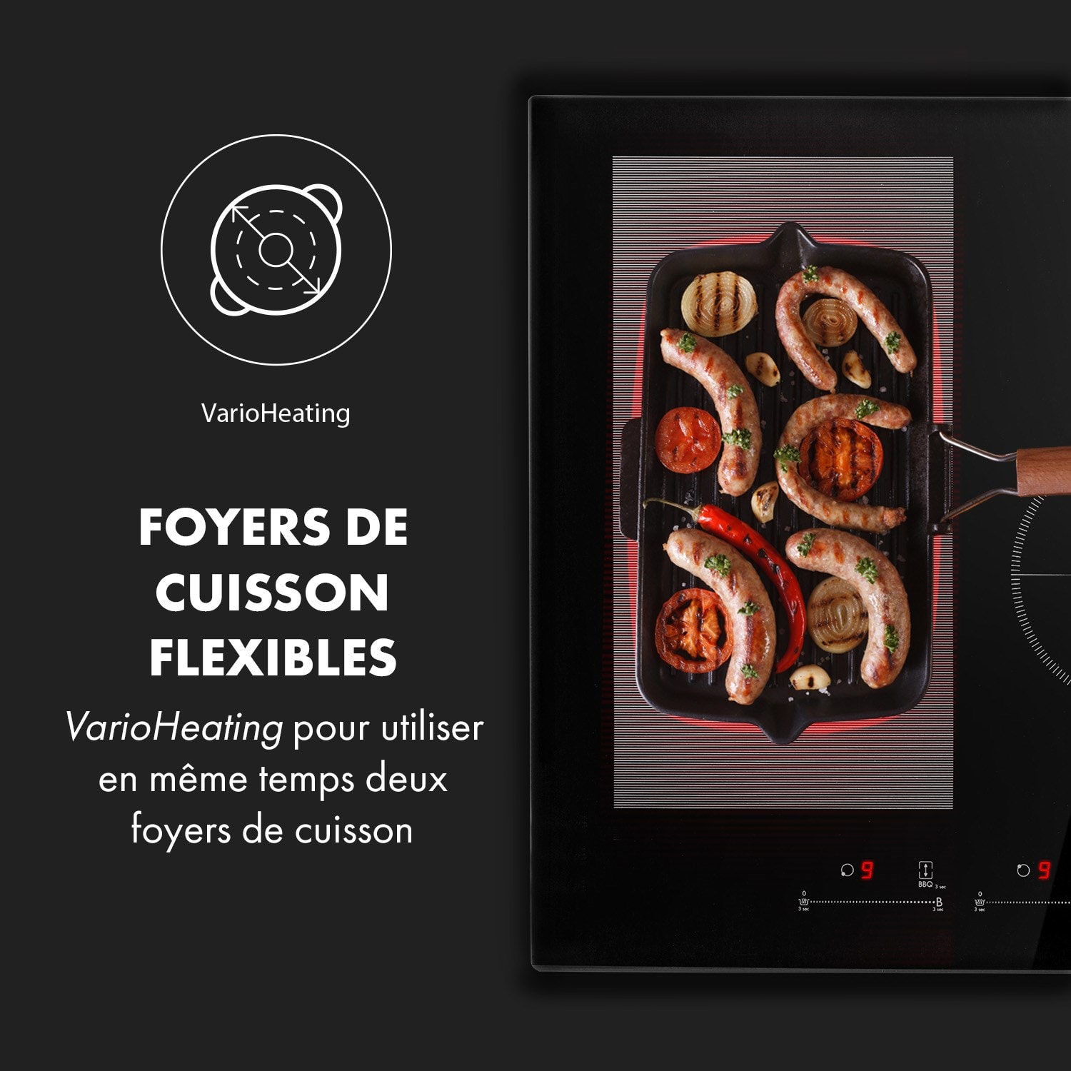 Klarstein delicatessa 77 hybrid table de cuisson à induction avec 4