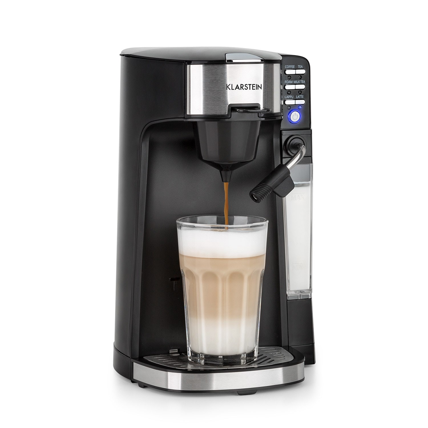 Klarstein baristomat machine à café automatique 1435w - cafetière 6  programmes & mousseur de lait - noir KLARSTEIN
