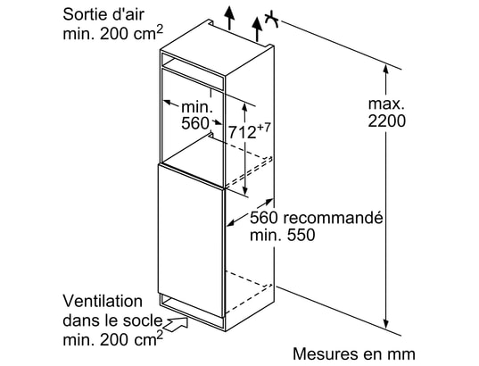 Congélateur encastrable armoire GIV 11 AF E0