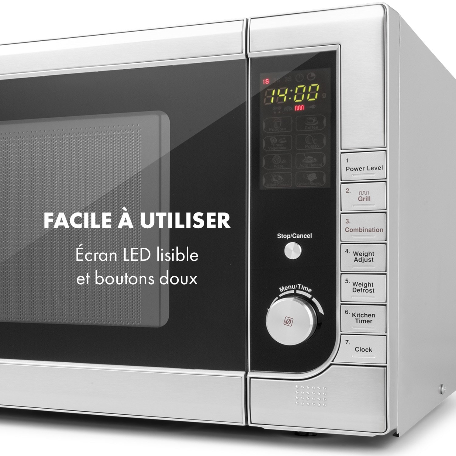 Micro-ondes Klarstein Caroline - Combiné Four Et Gril 20L - Design Rétro Crème - 700W Micro-ondes + 1000W Gril