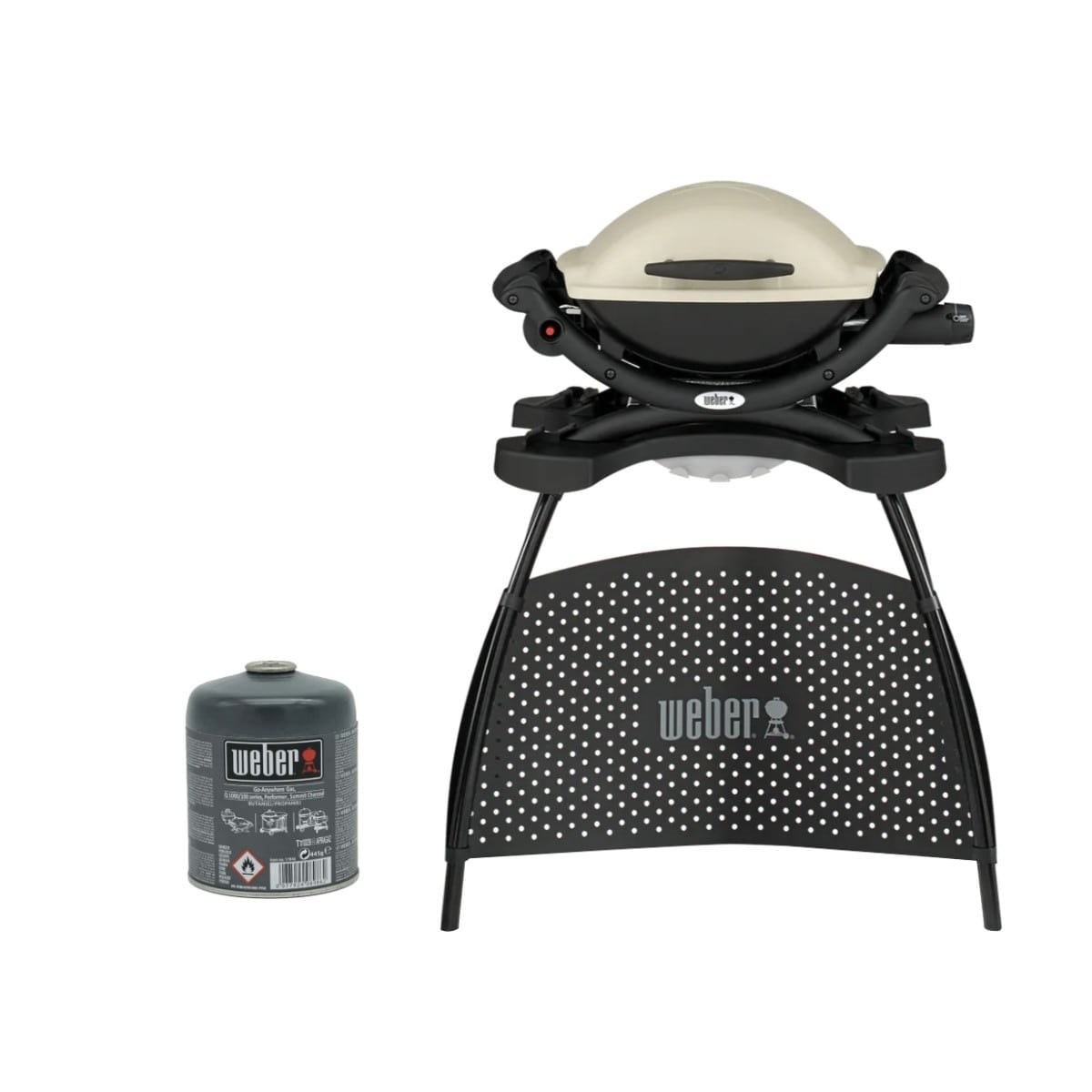 Pack weber barbecue à gaz q1000 avec pied titanium cartouche de gaz