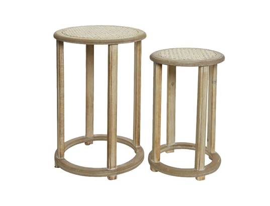 Lot De 2 Tables D Appoint Cannage Nos Envies Deco Aucune 27121 Pas Cher Ubaldi Com