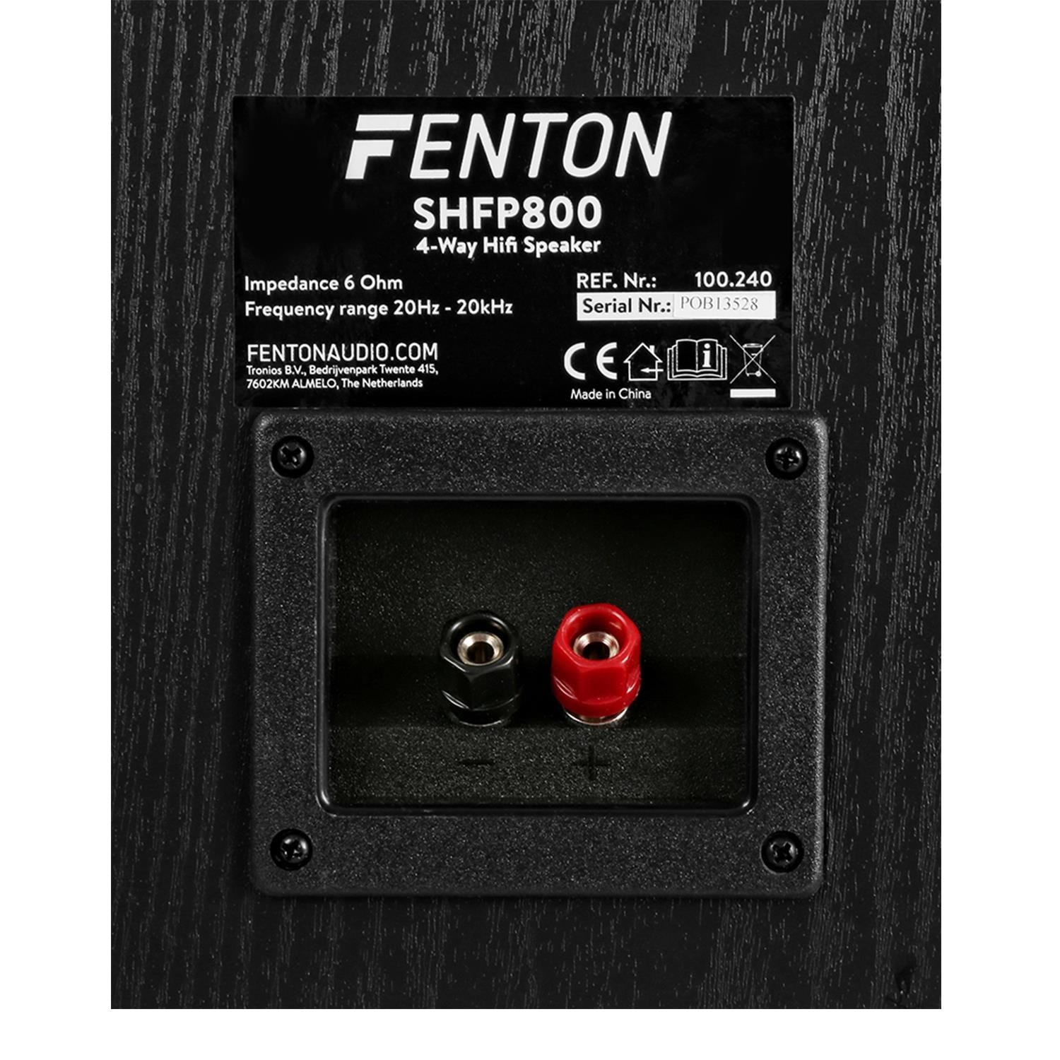 Enceinte 4 voies Fenton SHFP800 Enceinte Colonne Hifi 20Hz à 20 kHz Idéal Home Cinéma ou Hifi Enceinte Colonne Home Cinéma Haute-Fidélité 6 Ohm 700 Watts Restitution sonore excellente 