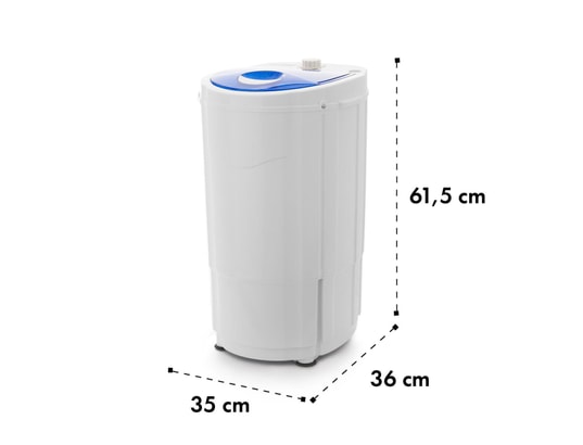 Oneconcept top spin compact mini essoreuse à linge avec minuterie -  capacité de 1,5kg - 45w - blanc ONECONCEPT