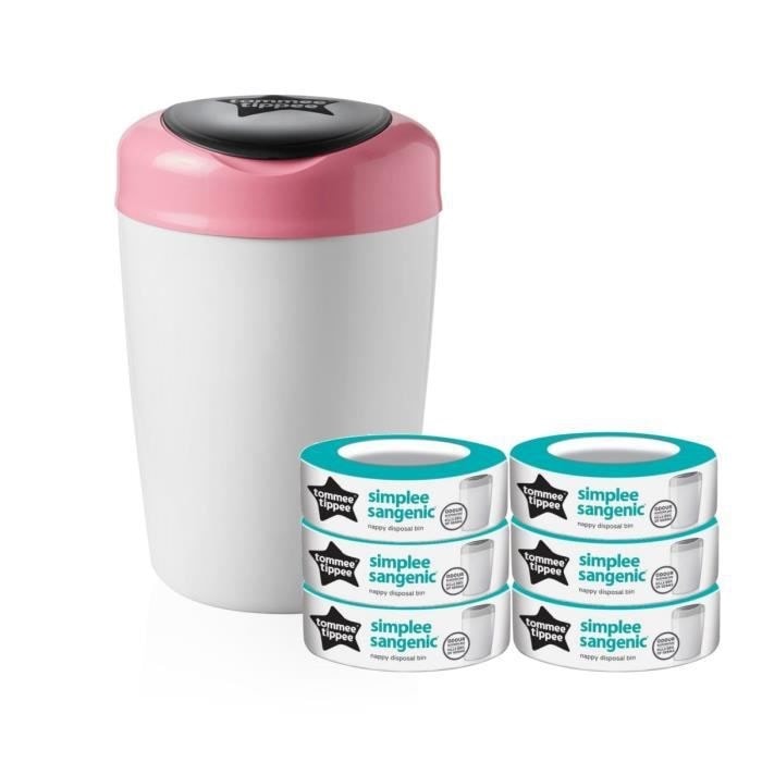 Poubelle à couches Starter Pack Simplee + 6 recharges, Tommee Tippee de Tommee  Tippee