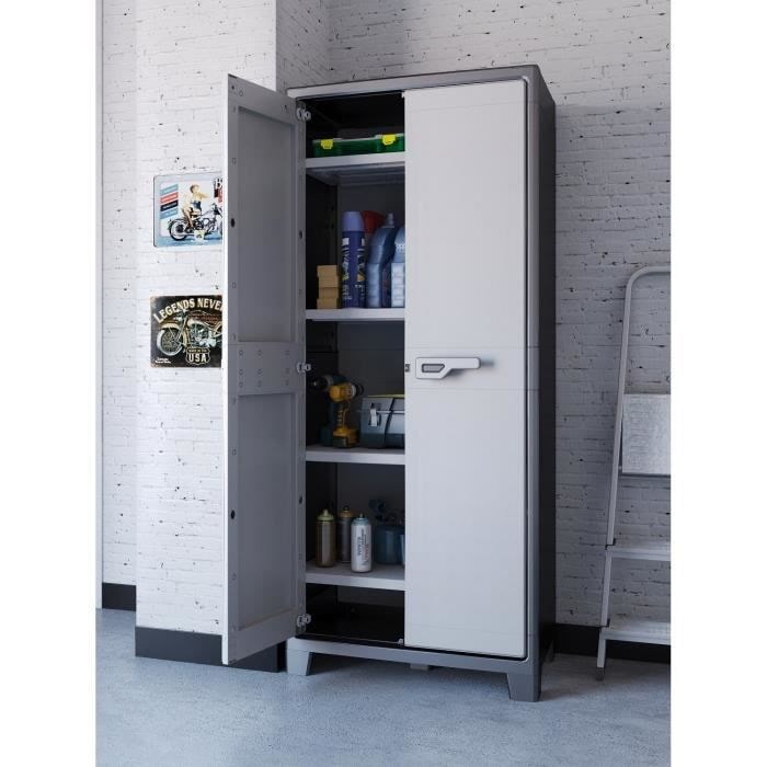 Keter armoire haute titan noir et gris 80 x 44 x 182 cm KETER MA