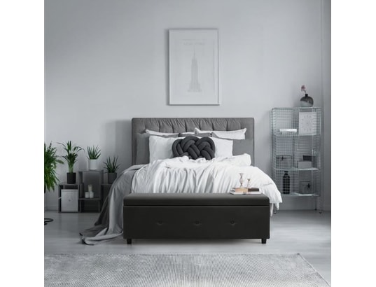 PEGANE Banc Bout de lit en Panneaux de Particules et polyuréthane,  chêne/Blanc - Dim : 185 x 48 x 33cm : : Cuisine et Maison