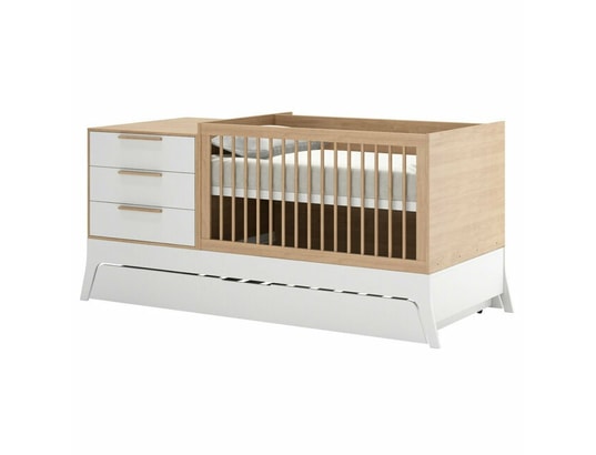 Lit Bebe Modulable Charlie Blanc Et Bois 70x140 Cm Akiten Retail Ma 14ca187litb Et0t0 Pas Cher Ubaldi Com