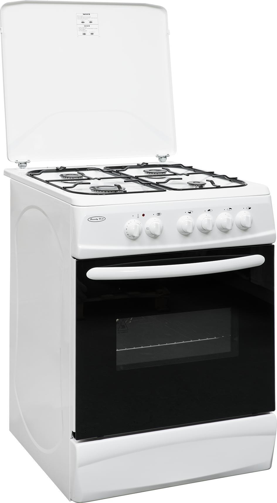 BCGE60B Cuisinière blanche 60cm 4 gaz four électrique BRANDYBEST Pas