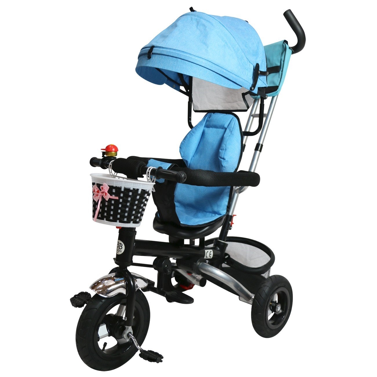 Méli tricycle évolutif et pivotant avec canne directionnelle bleu BBBOOM