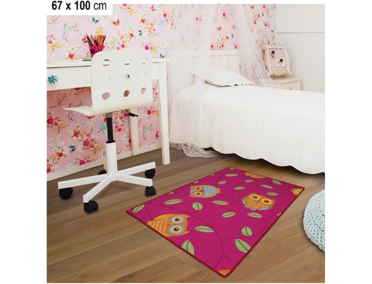 Tapis Hibou Heureux Rose 67 Cm X100 Cm Awe Ma 16ca476tapi Tewin Pas Cher Ubaldi Com