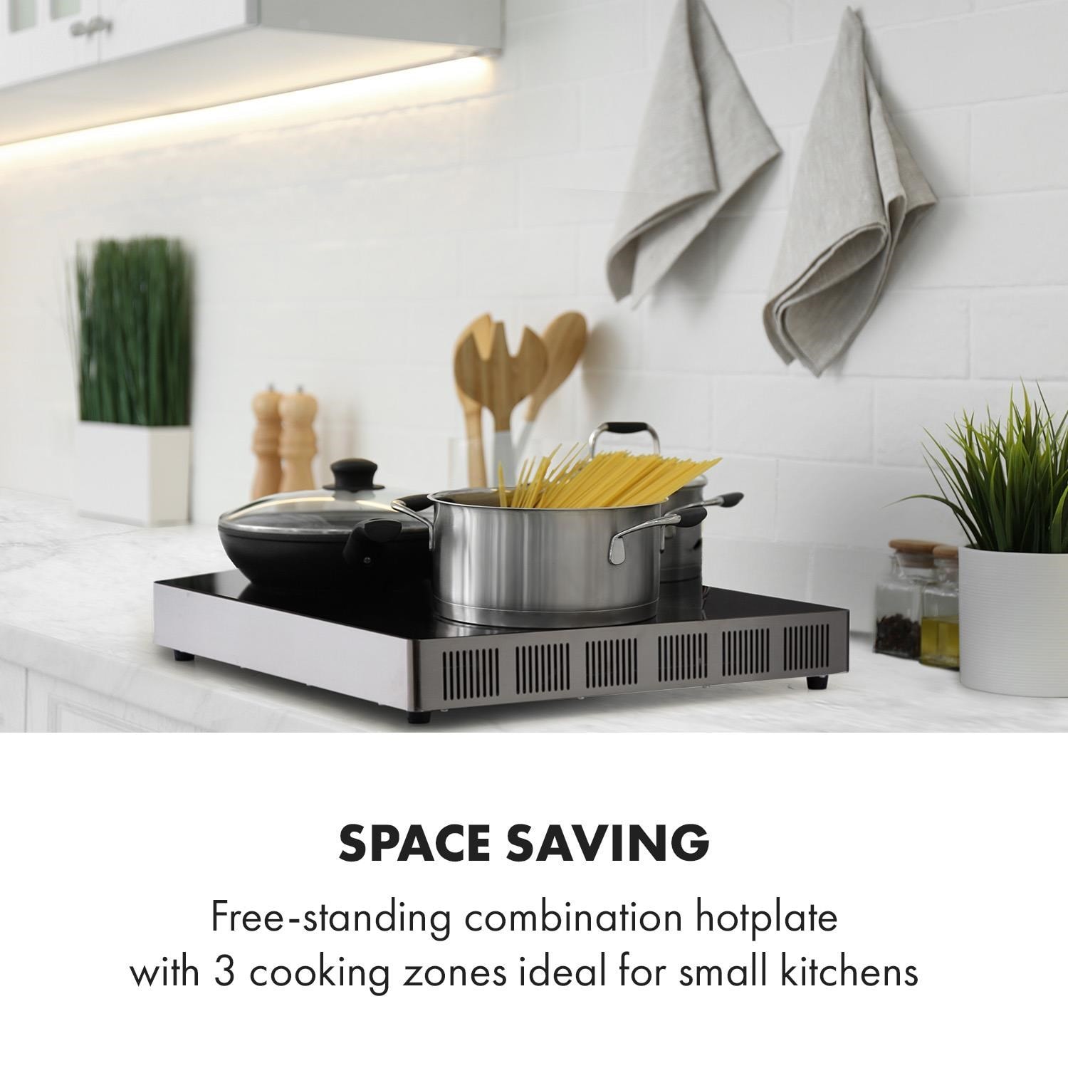 Klarstein trinity cook hybrid table de cuisson mixte pose libre , 3