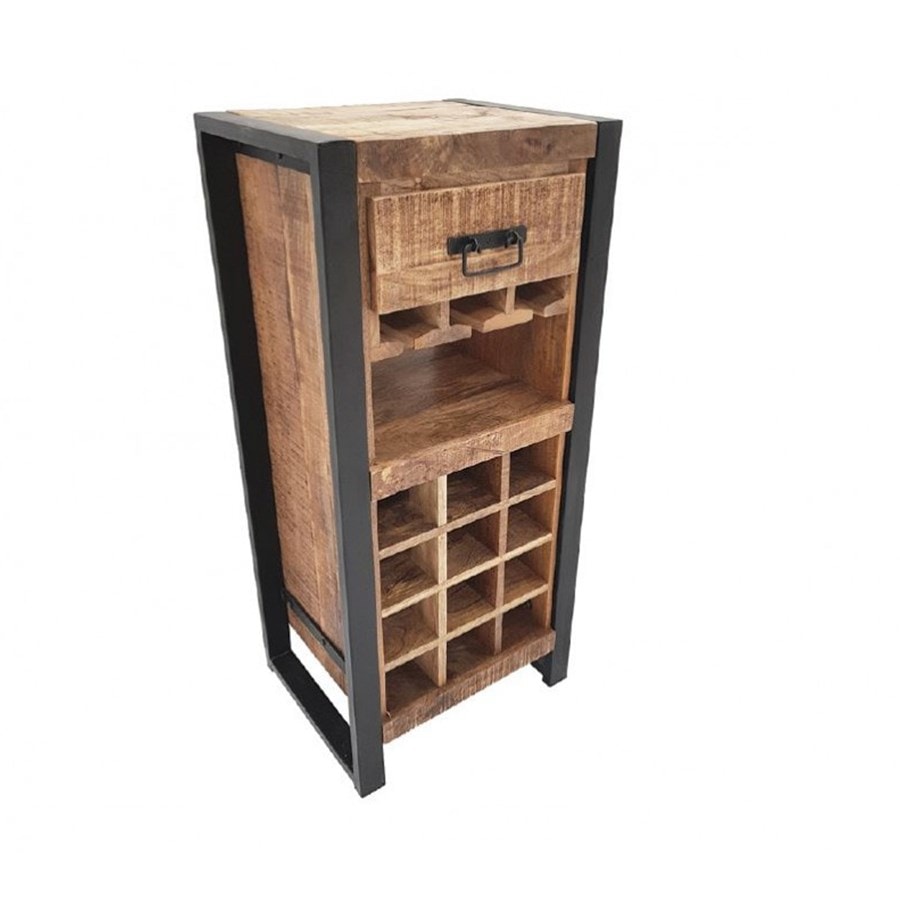 Console bureau d'appoint avec rangements casiers en bois manguier