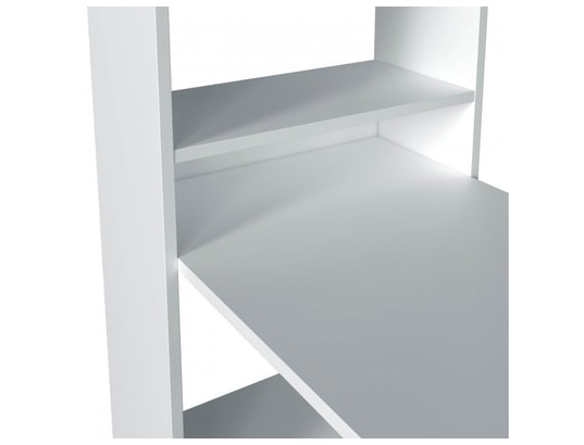Bureau adele avec étagère de rangement réversible intégrée l120cm x p53cm x  h144cm - blanc / bois USINESTREET Pas Cher 