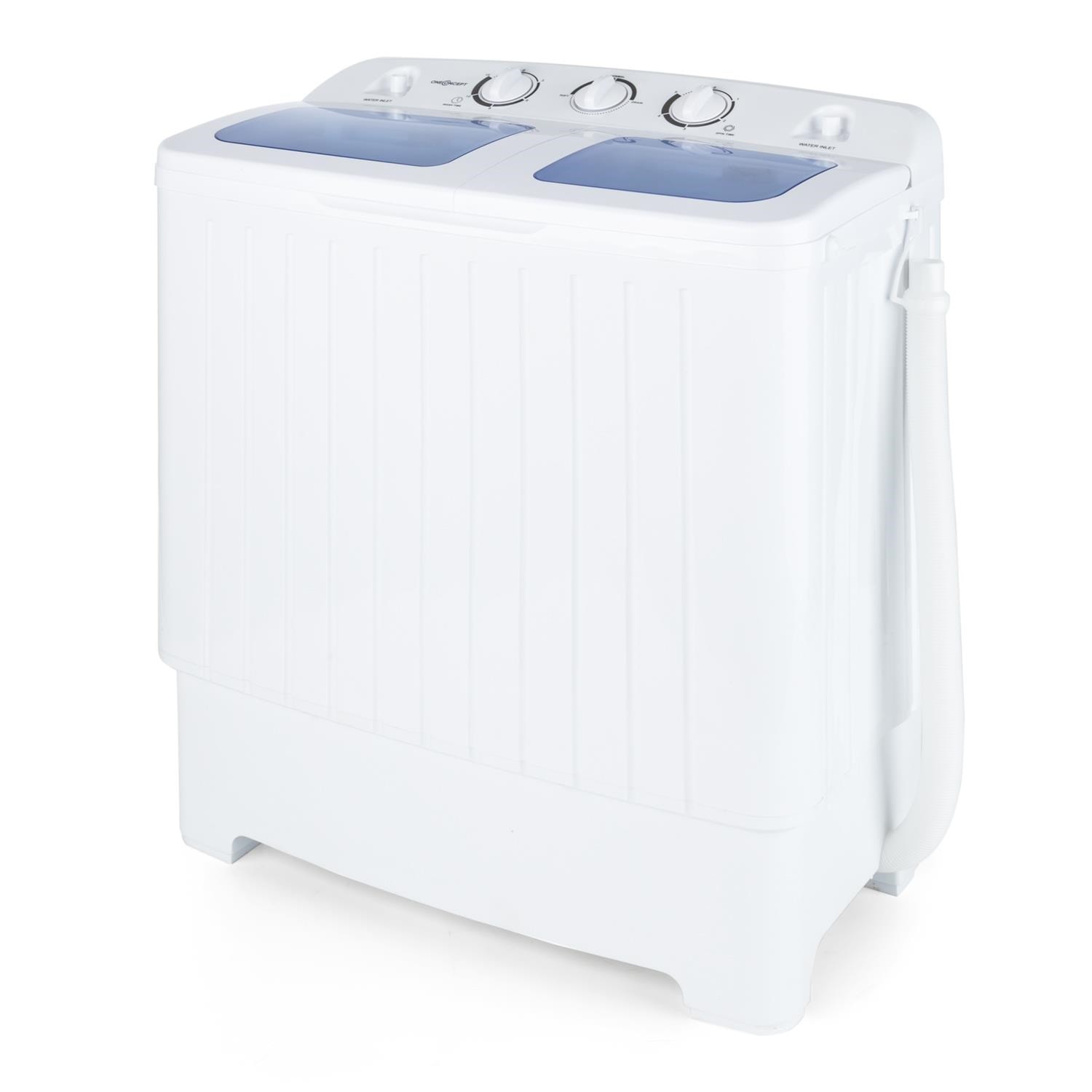 oneConcept Ecowash XL • Machine à laver • Mini lave-linge • avec essoreuse • Capacité de lavage de 4,2 kg • puissance de lavage 300 W • Capacité dessorage de 3 kg • Puissance dessorage 110 W • 