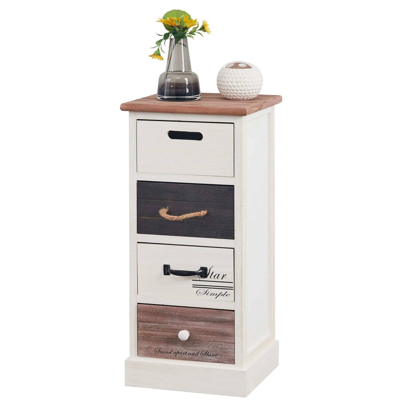 Meuble de Rangement avec Tiroirs Commode Blanche Chiffonnier en