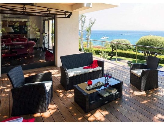 Salon De Jardin En R Sine Tress E Bora Bora Noir Hesp Ride Hesperide 10070 Pas Cher Ubaldi Com