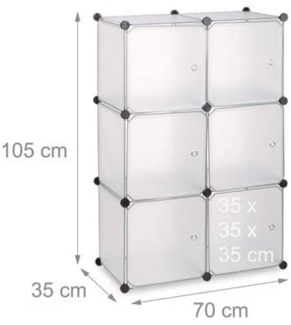 Armoire étagère système de rangement plastique avec 6 portes transparent  13_0002583 HELLOSHOP26 Pas Cher 