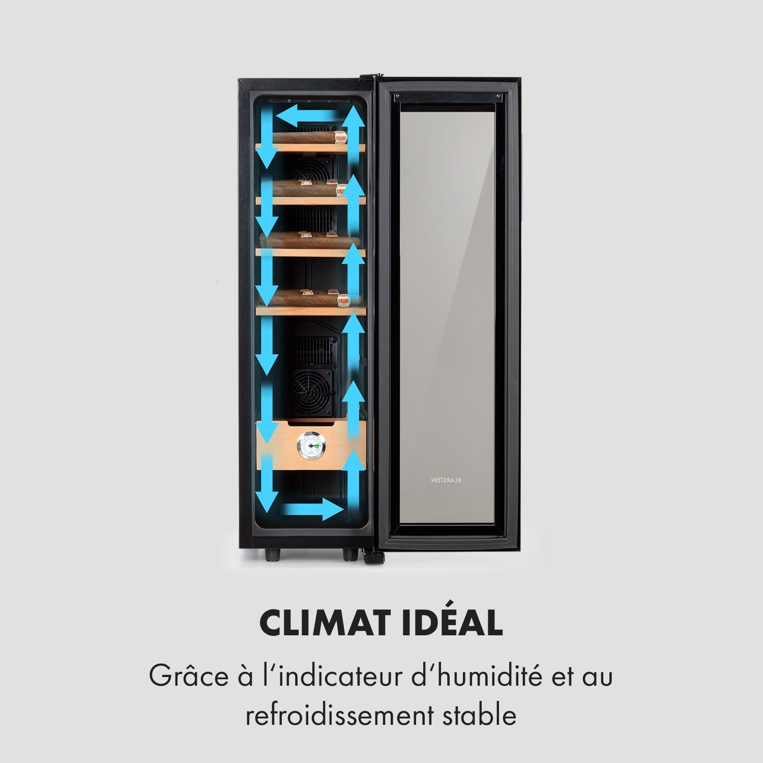 Klarstein El Presidente 48 - Cave à cigares 48 litres - Armoire climatique  pour