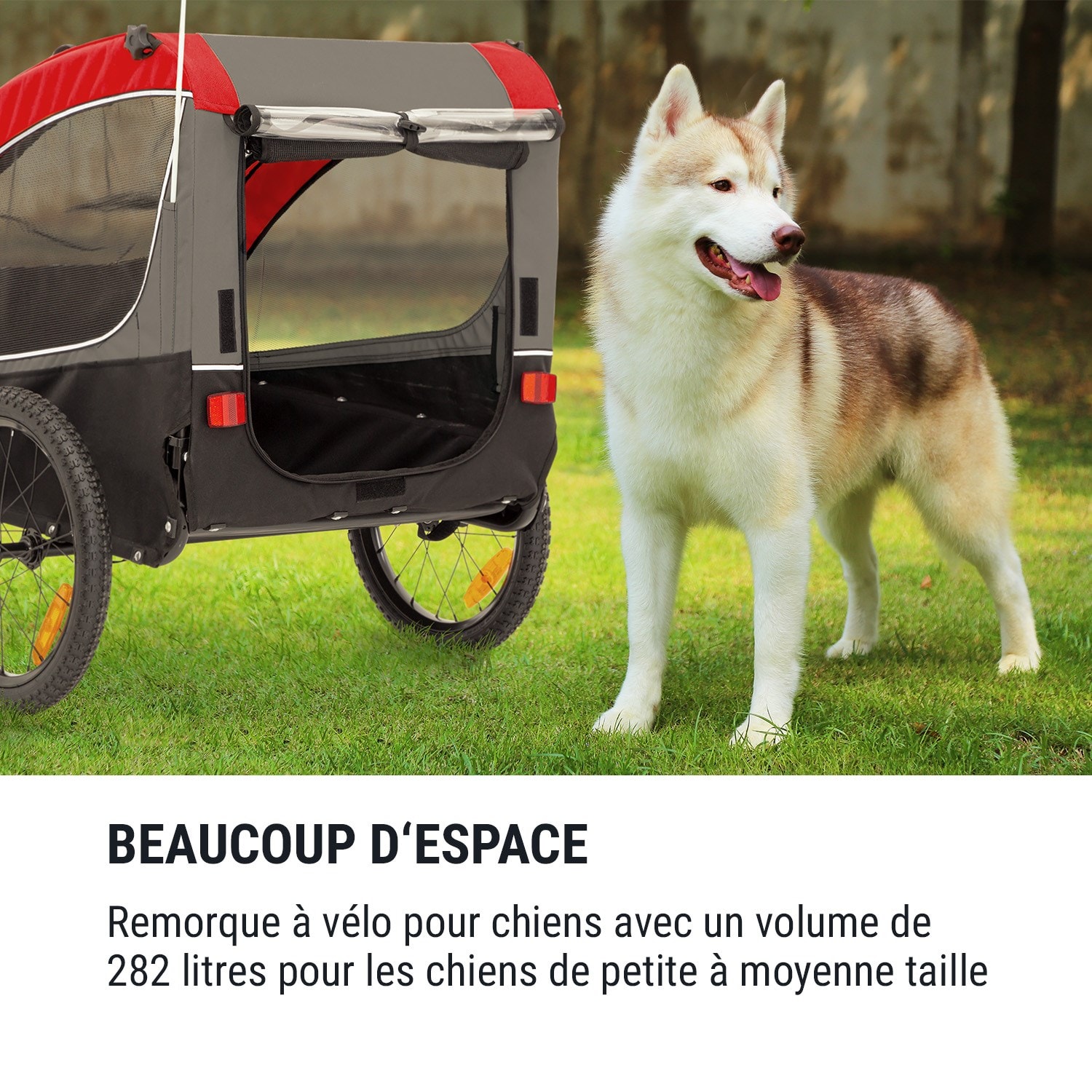 Klarfit husky race remorque de vélo pour chien 282 l pour cadres 26 à