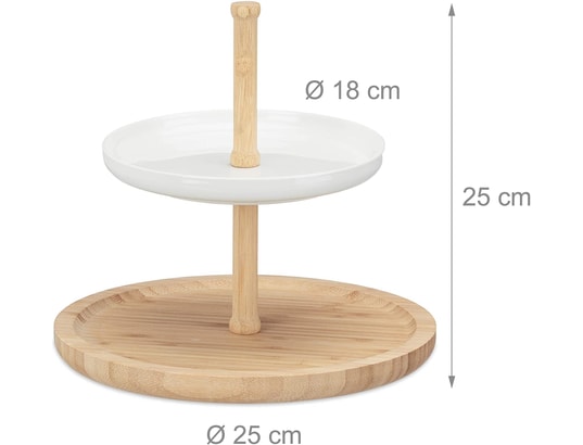 Présentoir à Fruits Et Gâteaux En Bois 2 Étages - Design Rustique Élégant Pour Buffets Et Fêtes
