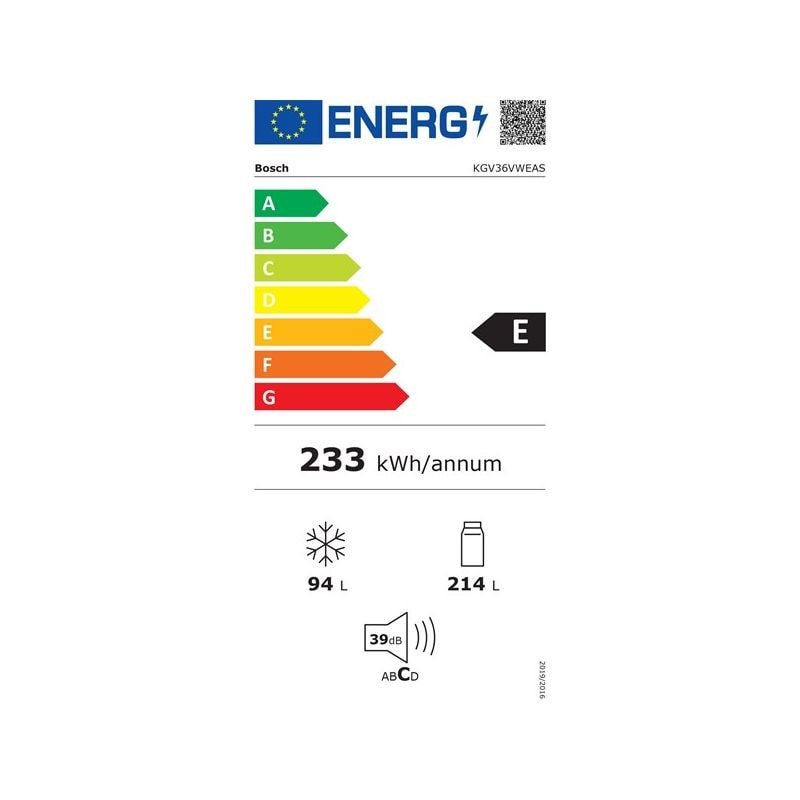 Refrigerateur congelateur en bas Bosch Réfrigérateur frigo combiné blanc  308l froid brassé lowfrost