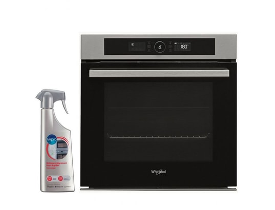 Four pyrolyse encastrable inox 73l multifonction 6eme sens WHIRLPOOL