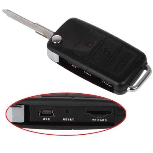 TCHD1 Télécommande Bip clé de voiture porte clé caméra espion full HD 64 Go  max Vidéo détection photo Audio DVR sortie vidéo