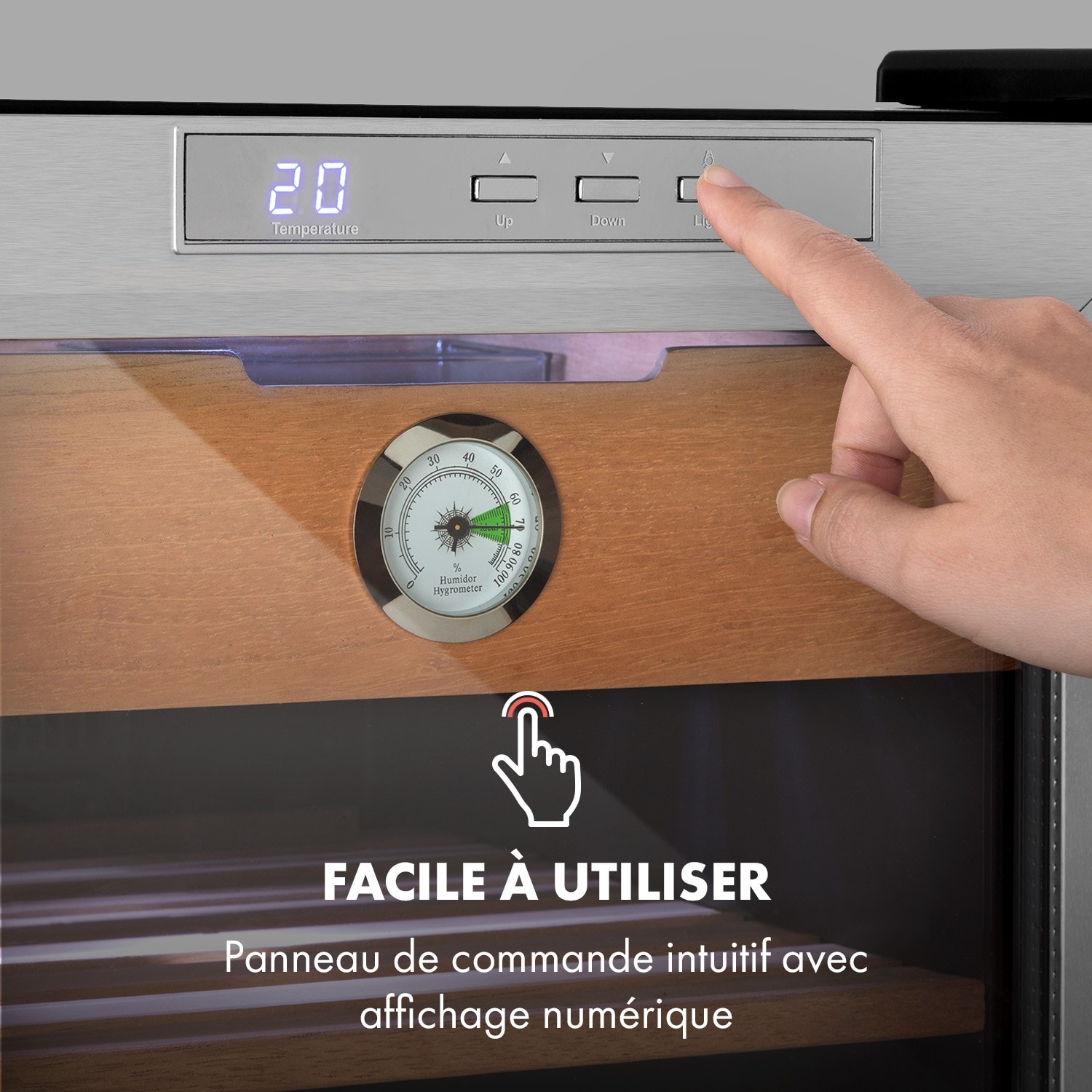 Klarstein el presidente 48 humidor 48l cave à cigares de luxe porte