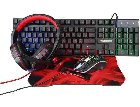 Clavier gamer NEOXEO GMK-05-KIT4IN1 pack gamer clavier+souris+casque Pas  Cher 