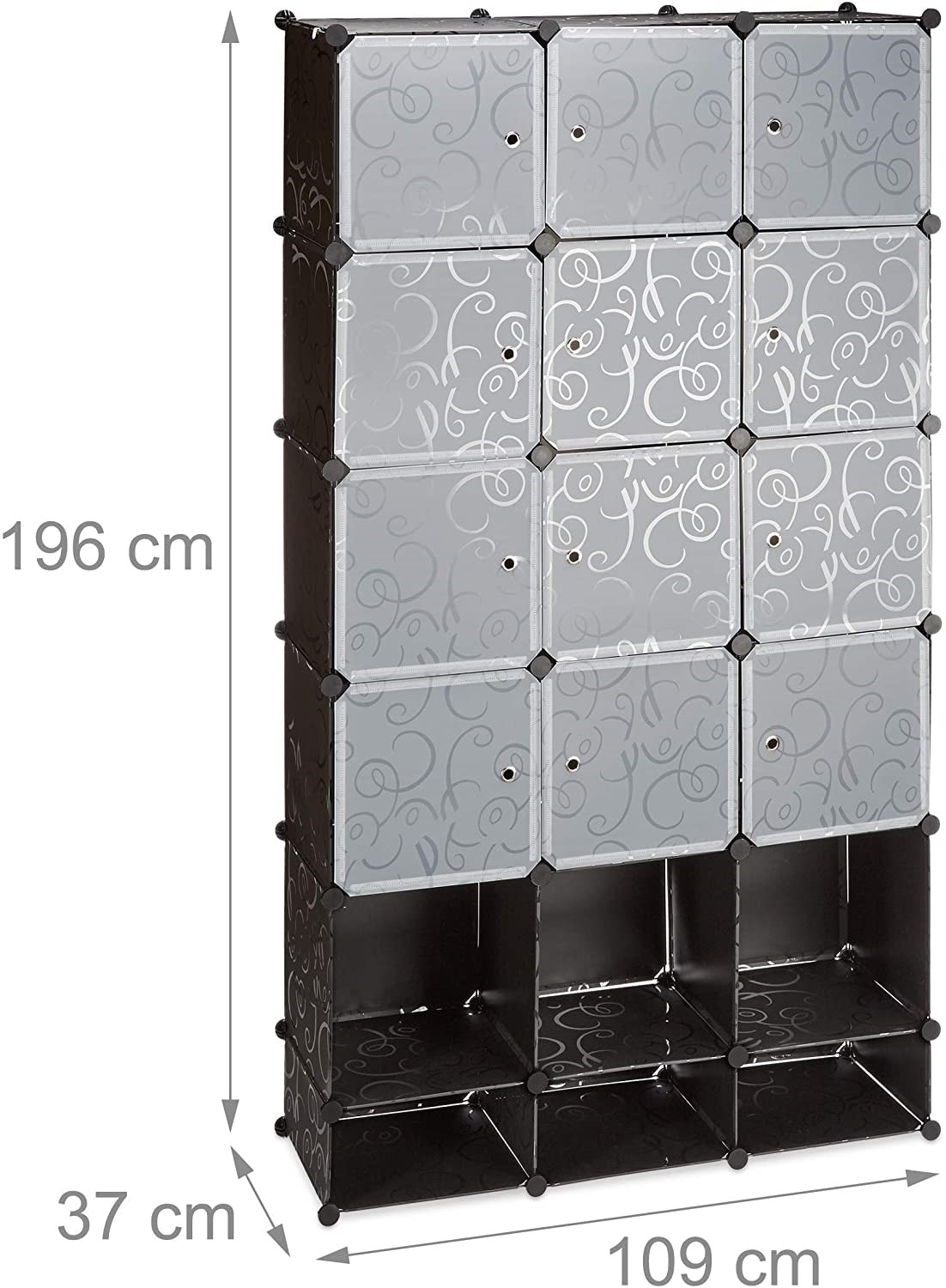 Noir étagère enfichable 10 Pièces Penderie modulable 35 x 35 cm Edaygo Plaque en Plastique pour pour système d'étagère Cubes Armoire 
