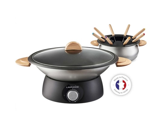 Set wok et fondue électrique 900w 8 fourchettes - 349019 LAGRANGE Pas Cher  