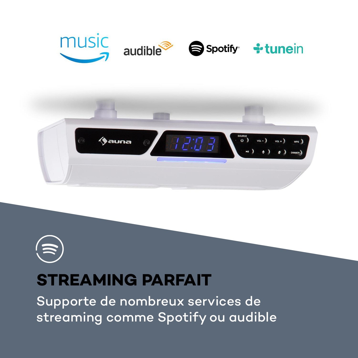 Auna Intelligence Radio De Cuisine Encastrable Kit Mains Libres Contr Le Vocal Alexa