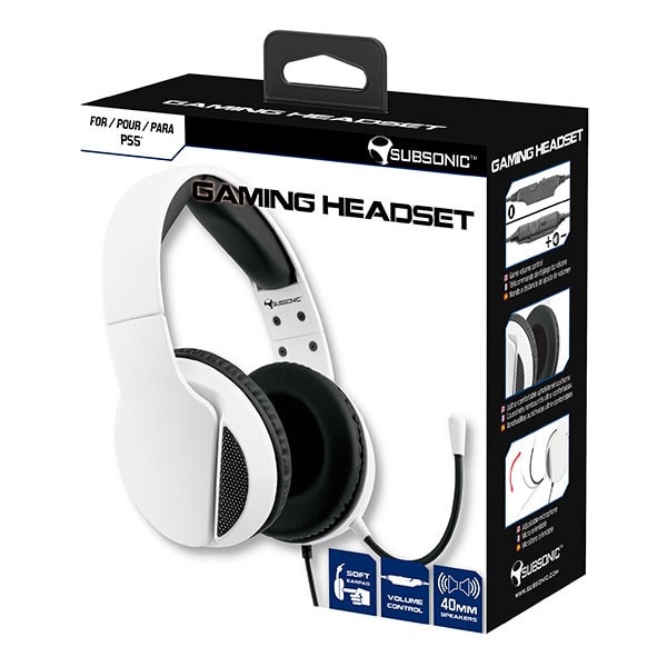 Casque gaming blanc avec micro compatible ps5 xbox seire x/s ps4
